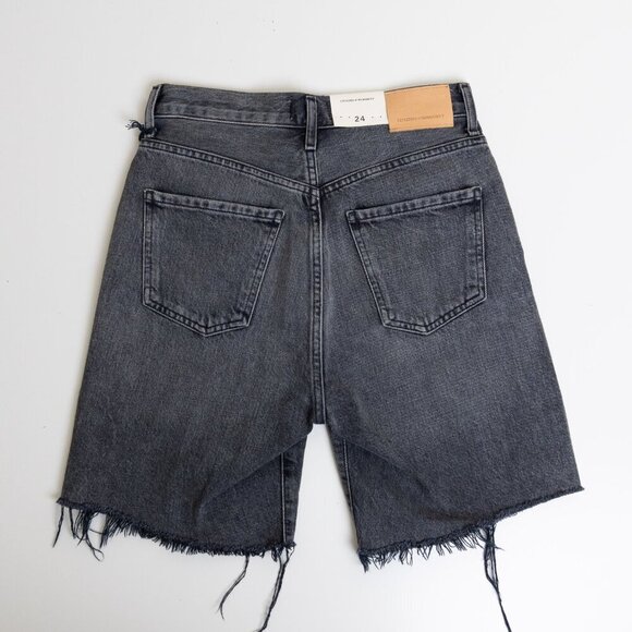 Citizen Of Humanity Camilla Frayed Hem Ripped Shorts Karma Gray Denim Jorts - Picture 3 of 16